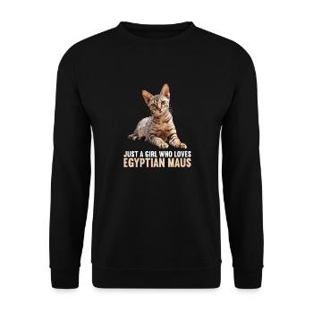 Egyptian Mau Kätzchen Katze Ägyptische Mau - Unisex Pullover - Schwarz - Vorne - Alina (178cm) & Michal (187cm)