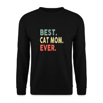 Best Cat Mom Ever Cool Mommy Funny Vintage - Unisex Sweatshirt - black - Front - Alina (178cm) & Michal (187cm)