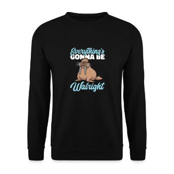Walross - Unisex Pullover - Schwarz - Vorne - Alina (178cm) & Michal (187cm)