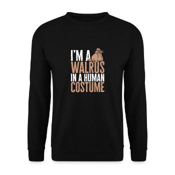 Walross - Unisex Pullover - Schwarz - Vorne - Alina (178cm) & Michal (187cm)