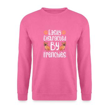Easily Distracted By Frenchies French Bulldog Owne - Unisex Sweatshirt - pink - Front