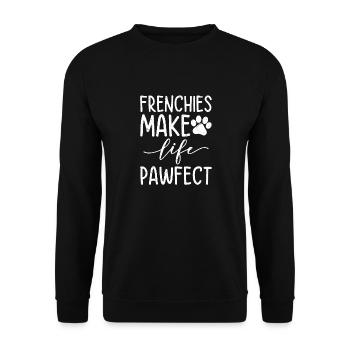 Frenchies Make Life Pawfect French Bulldog Owner - Unisex Sweatshirt - black - Front - Alina (178cm) & Michal (187cm)
