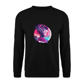 Geisha des années 80 Cyborg Lady - Sweat-shirt Unisexe - noir - Devant - Alina (178cm) & Michal (187cm)