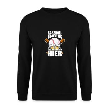 Drôle de dicton : la bière de baseball, c’est pourquoi je suis ici - Sweat-shirt Unisexe - noir - Devant - Alina (178cm) & Michal (187cm)