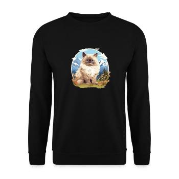 Chat de l’Himalaya Colourpoint Katze - Sweat-shirt Unisexe - noir - Devant - Alina (178cm) & Michal (187cm)