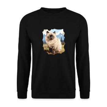 Chat de l’Himalaya Colourpoint Katze - Sweat-shirt Unisexe - noir - Devant - Alina (178cm) & Michal (187cm)