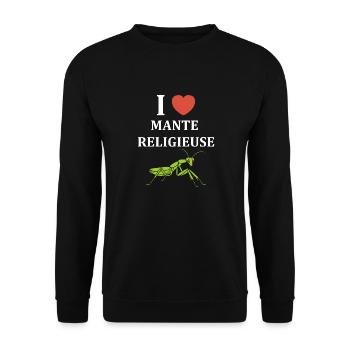 Humour insecte Mante religieuse - Sweat-shirt Unisexe - noir - Devant - Alina (178cm) & Michal (187cm)