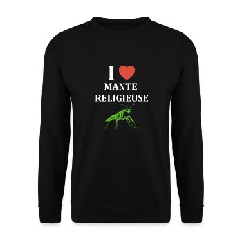 Humour insecte Mante religieuse - Sweat-shirt Unisexe - noir - Devant - Alina (178cm) & Michal (187cm)