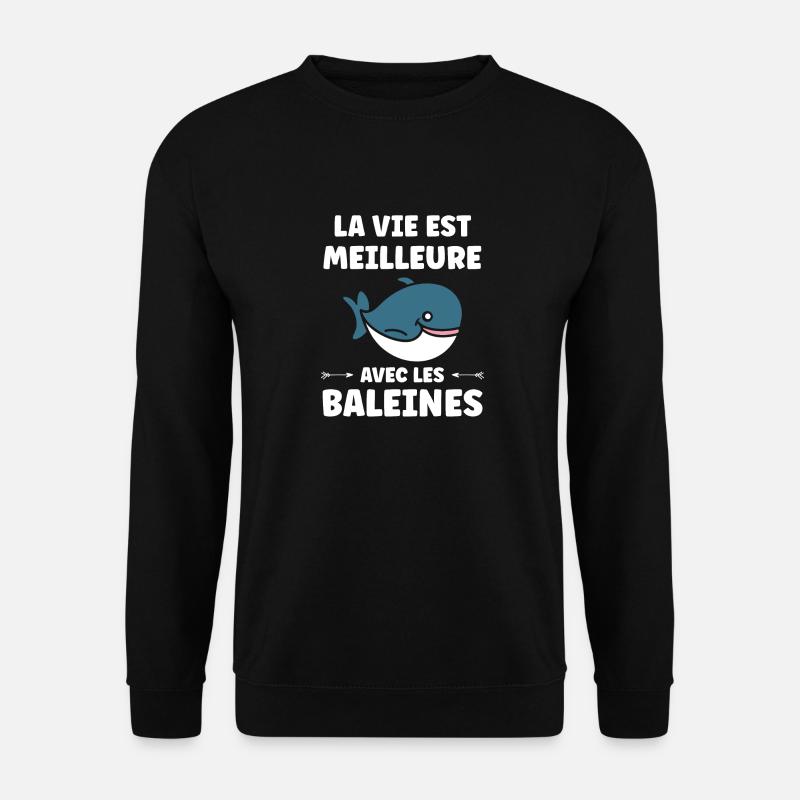 humour baleine - Sweat-shirt Unisexe - noir