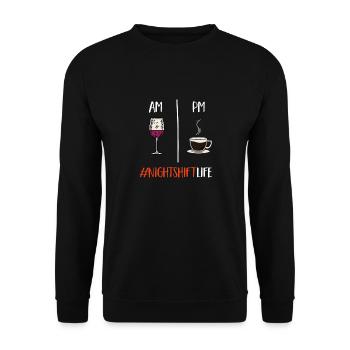 Night Shift Nurse - Unisex Sweatshirt - black - Front - Alina (178cm) & Michal (187cm)