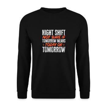 Night Shift Nurse - Unisex Sweatshirt - black - Front - Alina (178cm) & Michal (187cm)
