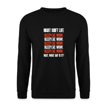 Night Shift Nurse - Unisex Sweatshirt - black - Front - Alina (178cm) & Michal (187cm)
