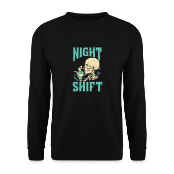Night Shift Nurse - Unisex Sweatshirt - black - Front - Alina (178cm) & Michal (187cm)
