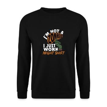 Night Shift Nurse - Unisex Sweatshirt - black - Front - Alina (178cm) & Michal (187cm)