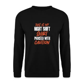 Night Shift Nurse - Unisex Sweatshirt - black - Front - Alina (178cm) & Michal (187cm)