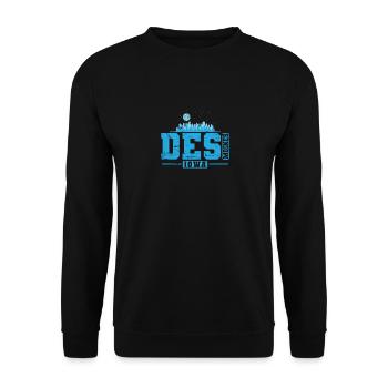 Des Moines Stadt im Bundesstaat Iowa - Unisex Pullover - Schwarz - Vorne - Alina (178cm) & Michal (187cm)