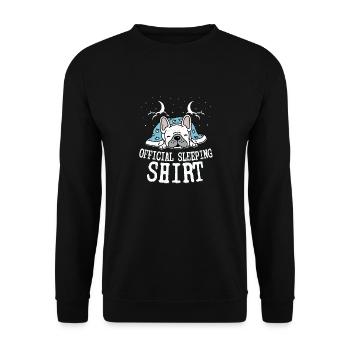 Offical Sleeping Shirt French Bulldog Dog Owner - Unisex Pullover - Schwarz - Vorne - Alina (178cm) & Michal (187cm)