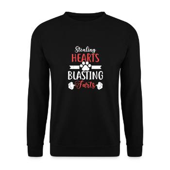 Voler des cœurs Explosion de pets Bouledogue français Fren - Sweat-shirt Unisexe - noir - Devant - Alina (178cm) & Michal (187cm)