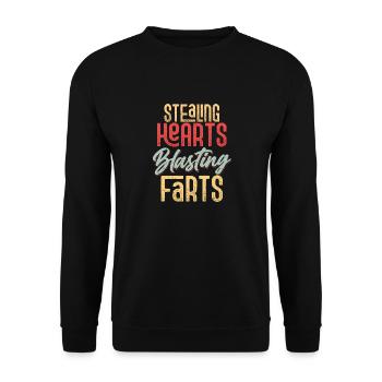 Voler des cœurs Explosion de pets Frenchie Propriétaire Fren - Sweat-shirt Unisexe - noir - Devant - Alina (178cm) & Michal (187cm)
