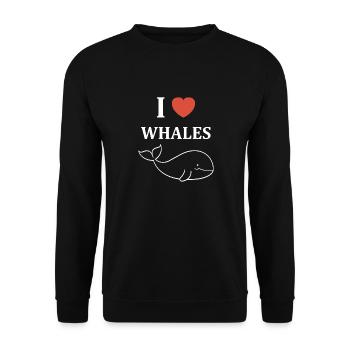 Baleines bleu Amour baleine - Sweat-shirt Unisexe - noir - Devant - Alina (178cm) & Michal (187cm)
