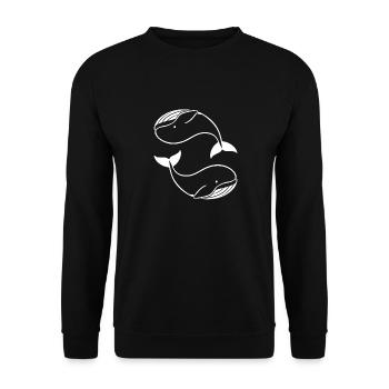 Baby Whale - Unisex Sweatshirt - black - Front - Alina (178cm) & Michal (187cm)