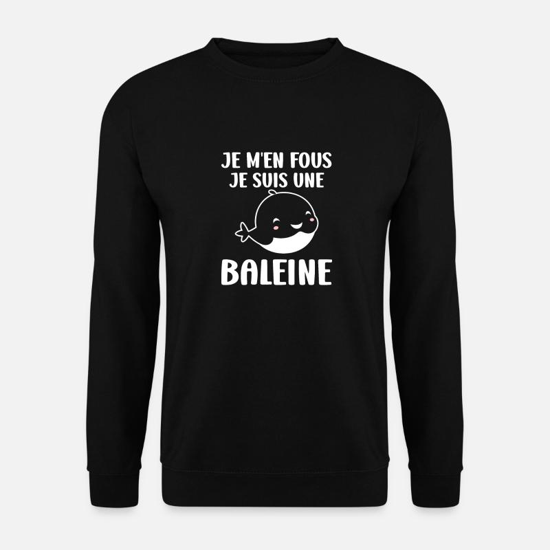Baleines bleu Amour baleine - Sweat-shirt Unisexe - noir