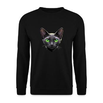 Korat Chaton Korat Chat - Sweat-shirt Unisexe - noir - Devant - Alina (178cm) & Michal (187cm)
