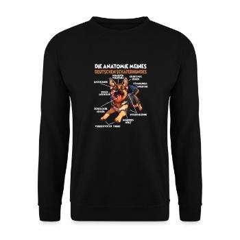 Berger allemand chien propriétaire T anatomie promenade - Sweat-shirt Unisexe - noir - Devant - Alina (178cm) & Michal (187cm)