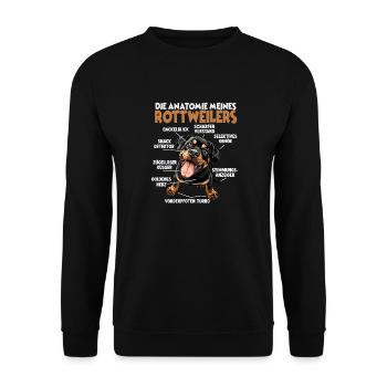 Drôle de Rottweiler T pour les promenades de chiens des propriétaires de chiens - Sweat-shirt Unisexe - noir - Devant - Alina (178cm) & Michal (187cm)