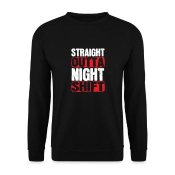 Night Shift Nurse - Unisex Sweatshirt - black - Front - Alina (178cm) & Michal (187cm)