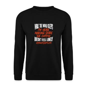 Night Shift Nurse - Unisex Sweatshirt - black - Front - Alina (178cm) & Michal (187cm)