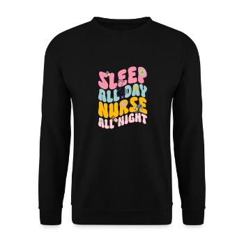 Night Shift Nurse - Unisex Sweatshirt - black - Front - Alina (178cm) & Michal (187cm)