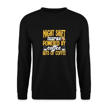 Night Shift Nurse - Unisex Sweatshirt - black - Front - Alina (178cm) & Michal (187cm)