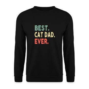 Best Cat Dad Ever Cool Daddy Funny Vintage - Unisex Sweatshirt - black - Front - Alina (178cm) & Michal (187cm)