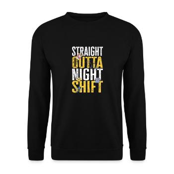 Night Shift Nurse - Unisex Sweatshirt - black - Front - Alina (178cm) & Michal (187cm)
