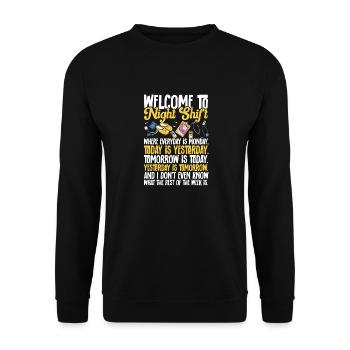 Night Shift Nurse - Unisex Sweatshirt - black - Front - Alina (178cm) & Michal (187cm)