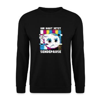 Ihr habt jetzt Sendepause - Kein Signal - Unisex Pullover - Schwarz - Vorne - Alina (178cm) & Michal (187cm)