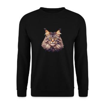 Maine Coon Kitten Maine Coon Cat - Unisex Sweatshirt - black - Front - Alina (178cm) & Michal (187cm)