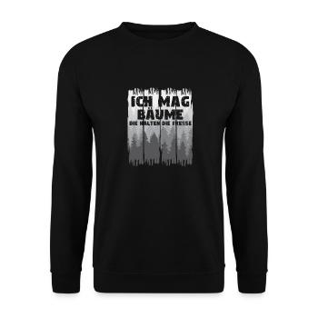 Arbres silencieux Silence humoristique - Sweat-shirt Unisexe - noir - Devant - Alina (178cm) & Michal (187cm)