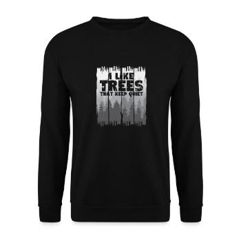 Arbres silencieux Silence humoristique - Sweat-shirt Unisexe - noir - Devant - Alina (178cm) & Michal (187cm)