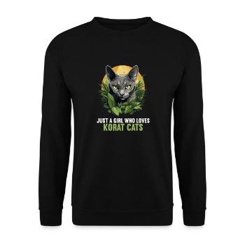 Korat Chaton Korat Chat - Sweat-shirt Unisexe - noir - Devant - Alina (178cm) & Michal (187cm)