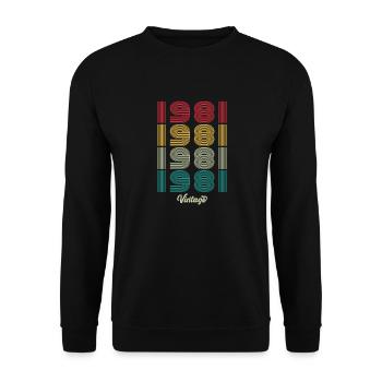43 Jahre alter Jahrgang 1981 Limitierte Auflage 43. - Unisex Pullover - Schwarz - Vorne - Alina (178cm) & Michal (187cm)