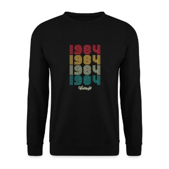40 Years Old Vintage 1984 Limited Edition 40th - Unisex Sweatshirt - black - Front - Alina (178cm) & Michal (187cm)