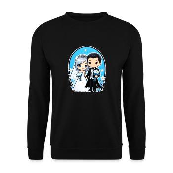 Just Married - For Wedding - Unisex Sweatshirt - black - Front - Alina (178cm) & Michal (187cm)