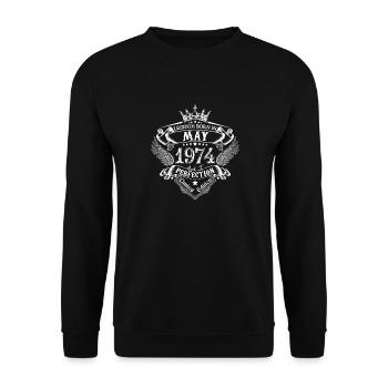 May 1974 Birthday May 1974 May Gift - Unisex Sweatshirt - black - Front - Alina (178cm) & Michal (187cm)
