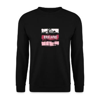 Oakland California Vacation Souvenir Abstract - Unisex Sweatshirt - black - Front - Alina (178cm) & Michal (187cm)