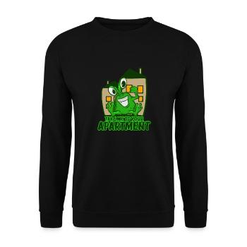 Take Me To Your Apartment T-Shirt Space Green Pun - Unisex Sweatshirt - black - Front - Alina (178cm) & Michal (187cm)