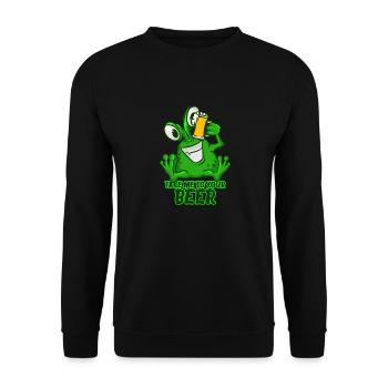 Take Me To Your Beer T-Shirt Vert Espace Drôle - Sweat-shirt Unisexe - noir - Devant - Alina (178cm) & Michal (187cm)