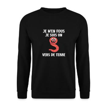 Humour ver de terre - Sweat-shirt Unisexe - noir - Devant - Alina (178cm) & Michal (187cm)