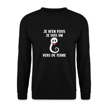 Humour ver de terre - Sweat-shirt Unisexe - noir - Devant - Alina (178cm) & Michal (187cm)